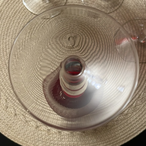 Red Ruby Vintage Optic Swirl Wine Water Goblets - Picture 5 of 8